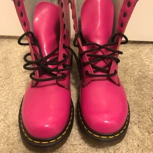 Pink Lace-Up Boots
